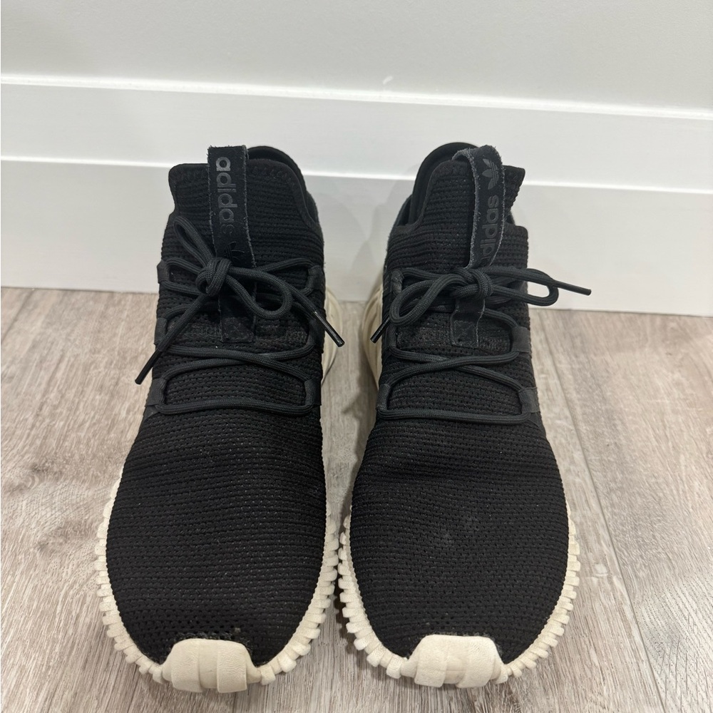 adidas Black Knit Runner with Off-White Sole